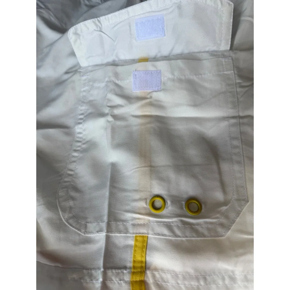 TACVASEN Mens White Yellow Striped Swim Trunks Cargo Board Shorts XL NEW